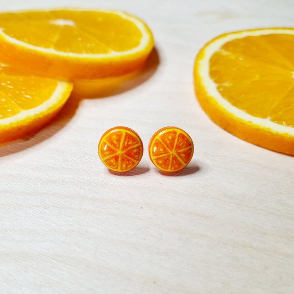 Appelsiini -Nappikorvakorut